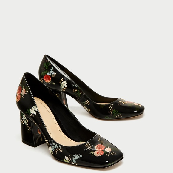 Zara Shoes - ZARA Women's Floral Print Patent Court Shoes 37
